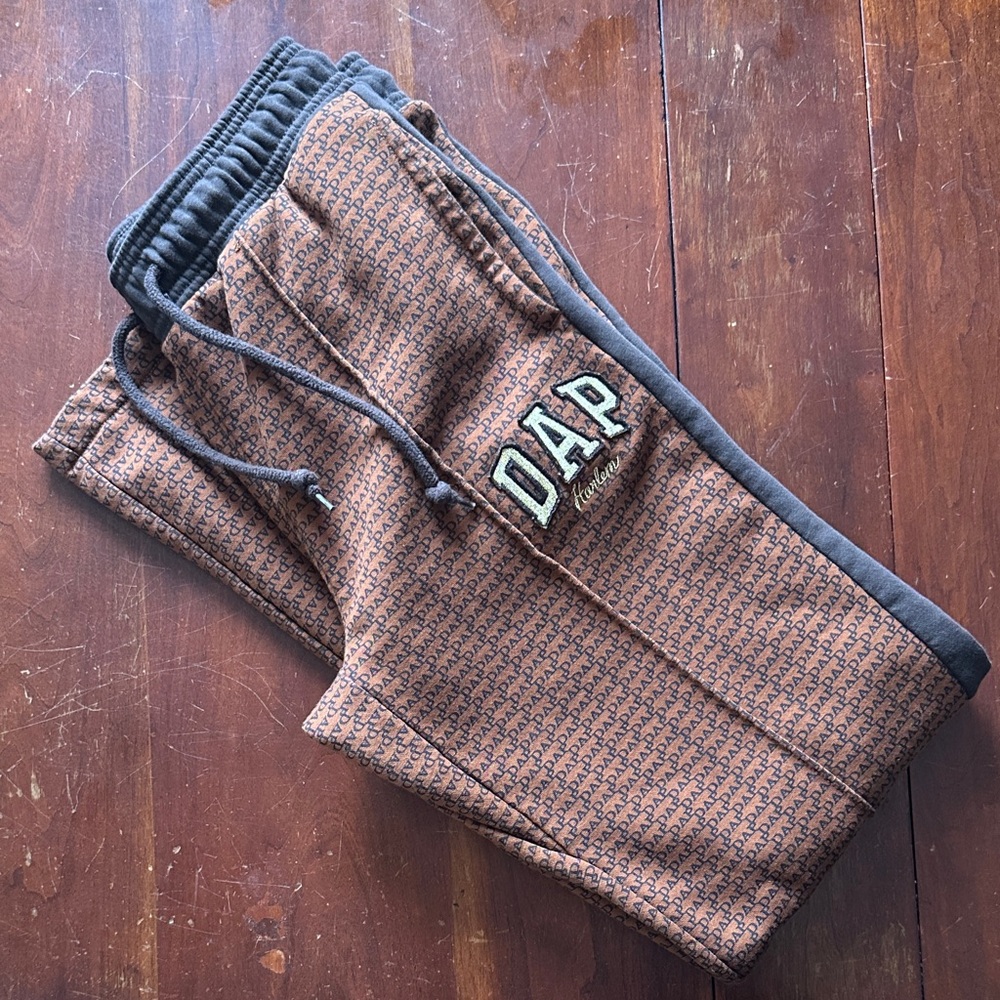 *RARE* Gap x Dap • Harlem • Brown Logo Track Joggers with Black Trim